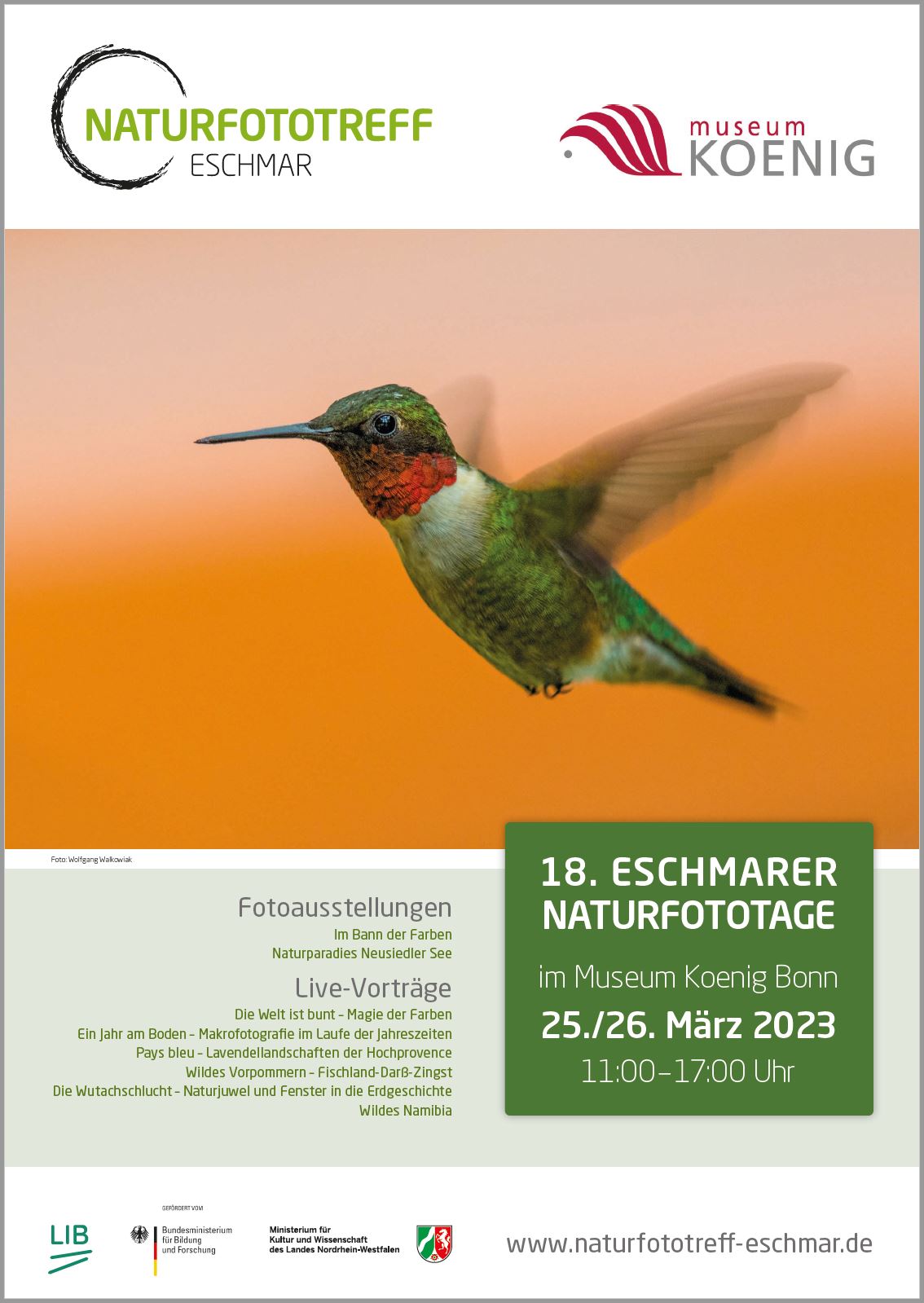 18. Eschmarer Naturfototage - 25. und 26. März 2023 Museum Koenig / Bonn